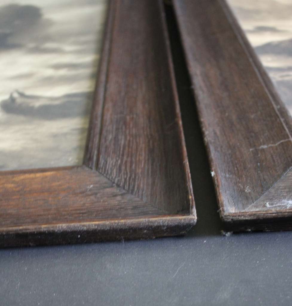 Pair of oak arts and crafts period frames