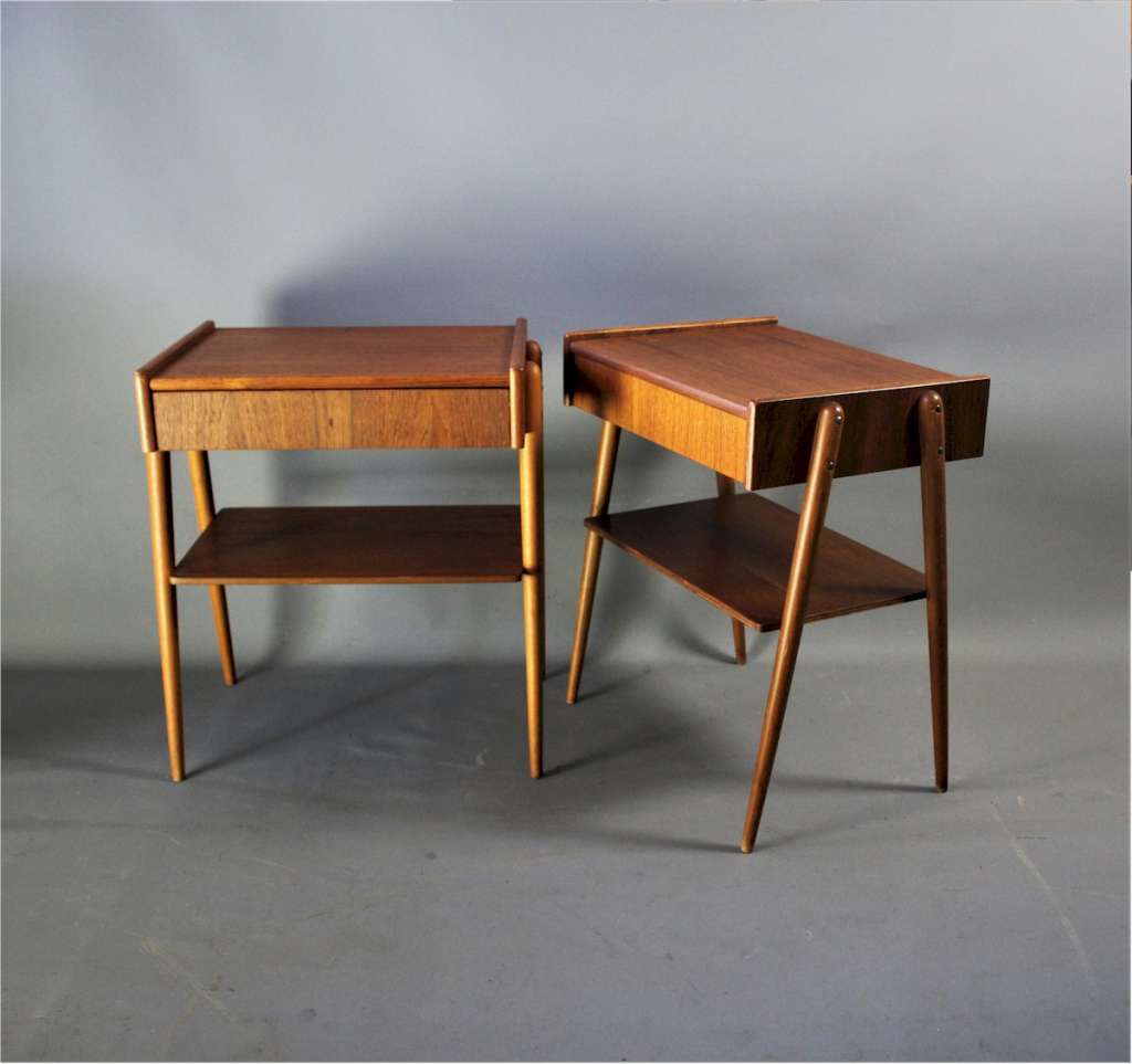 Mid Century pair of Danish Teak nightstands