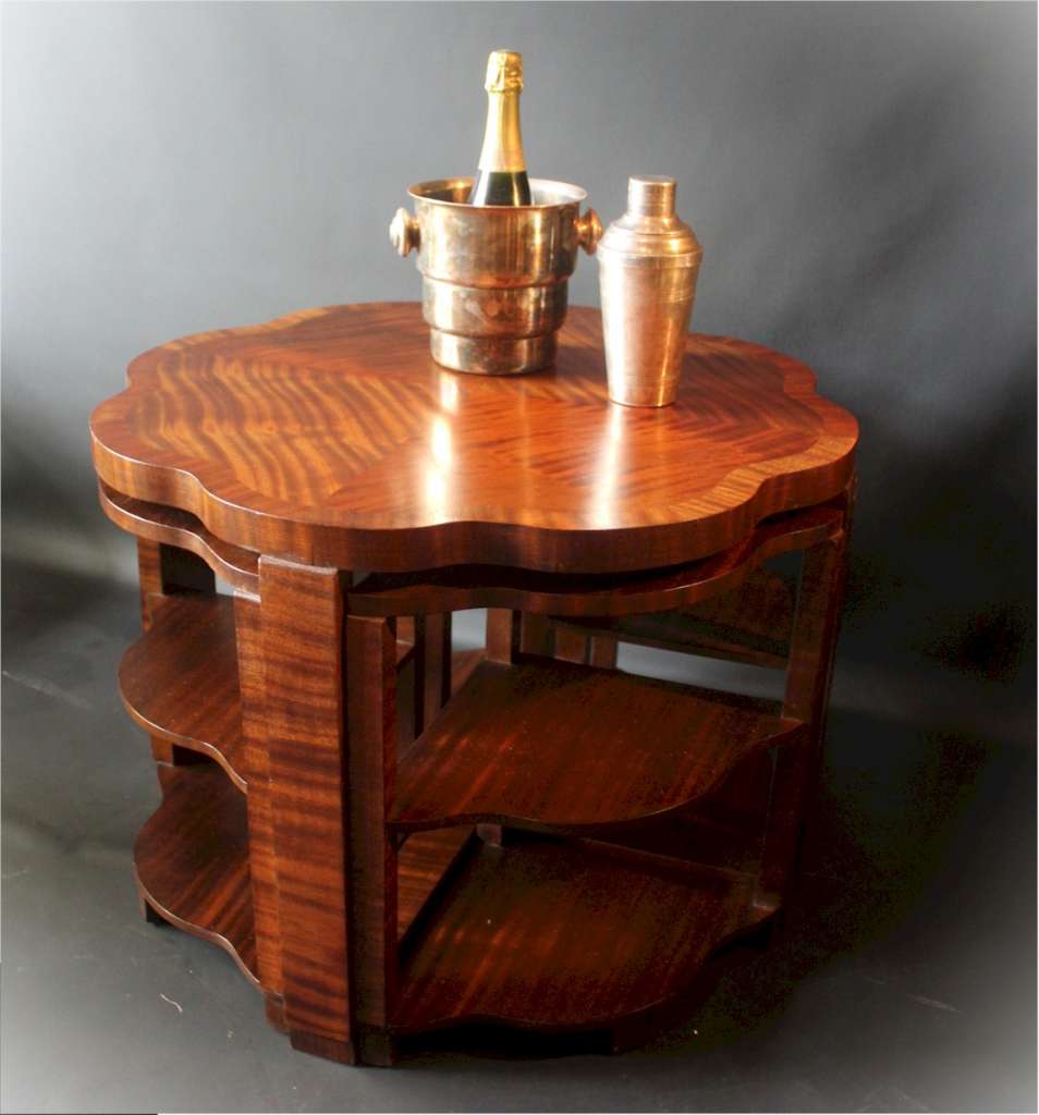 Art Deco quintetto nest of five tables by Lou Epstein