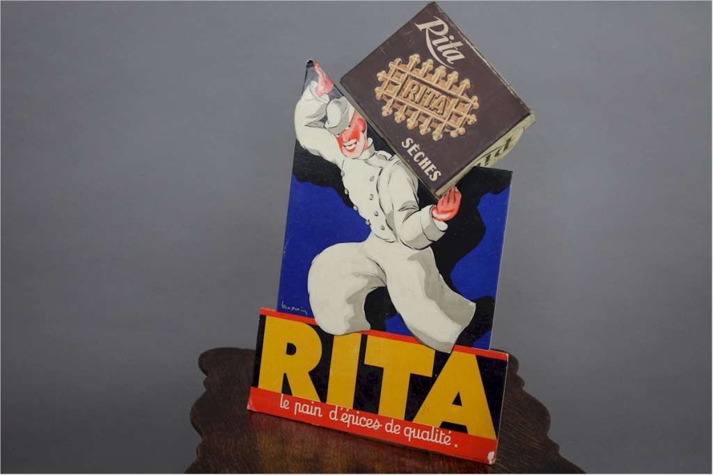 French cardboard shop advert Pain d'Epice c1950