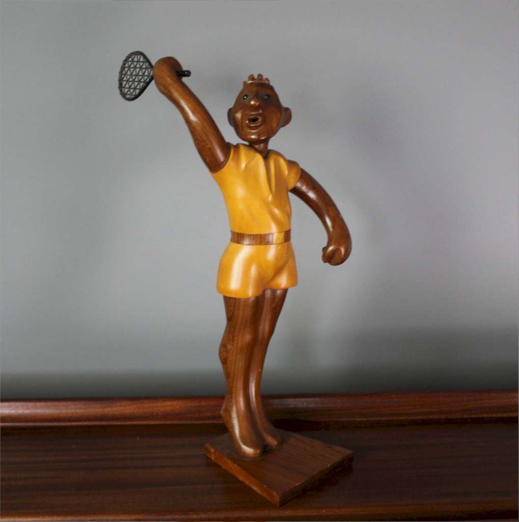 Romer Italian carved figure of a tennis player