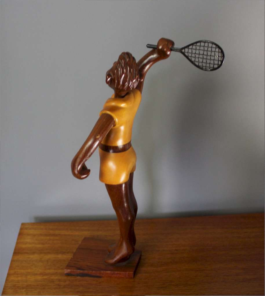 Romer Italian carved figure of a tennis player