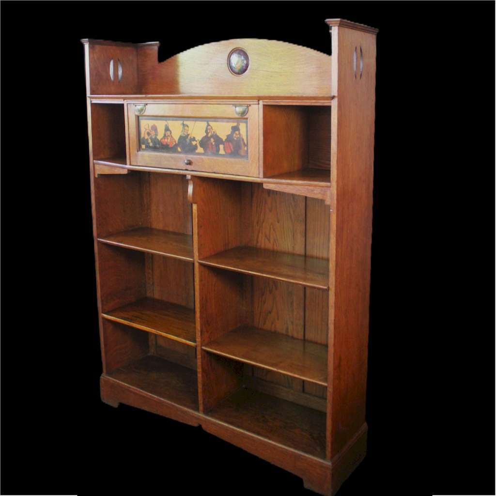 Arts and Crafts oak bookcase by Shapland and Petter