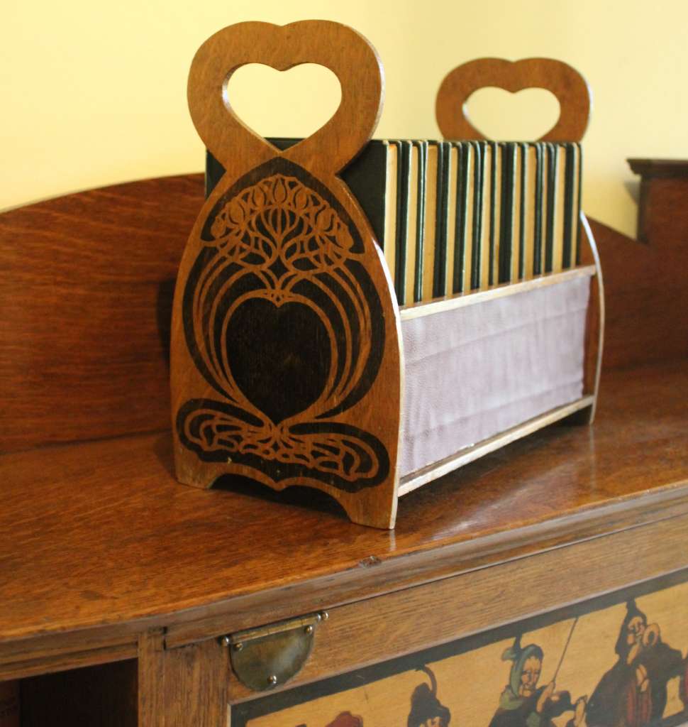 Arts and Crafts stencilled book trough