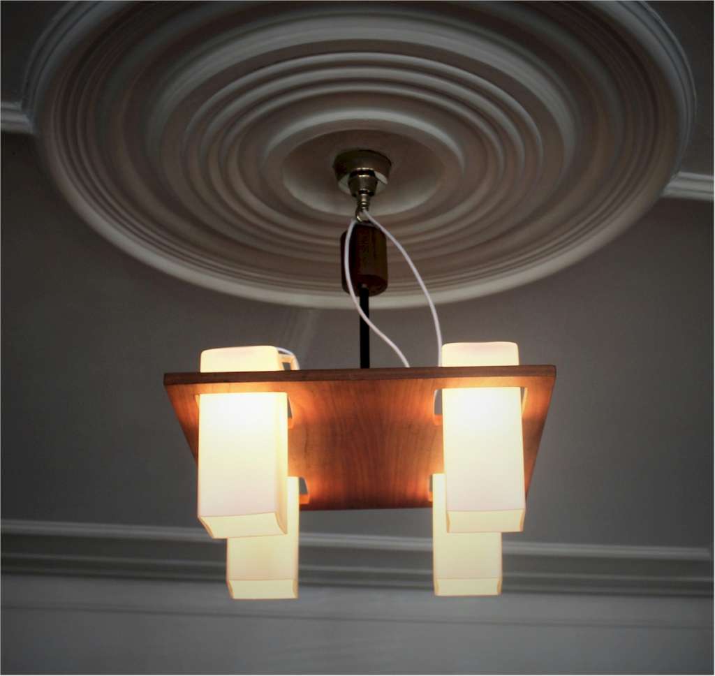 Mid Century Teak ceiling light