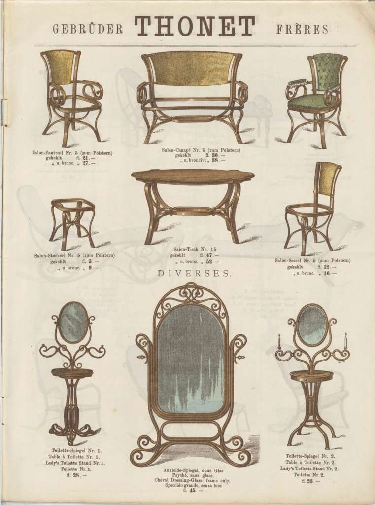 Thonet bentwood Vanity Toilet Mirror No 1.