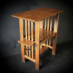 Arts and Crafts oak tea table by Leonard Wyburd