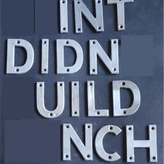 Collection of small aluminium letters