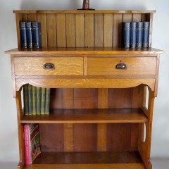 Arts and crafts server / bookcase in golden oak