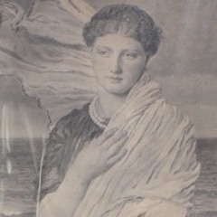 Large Edwardian oak frame with Albert Moore print