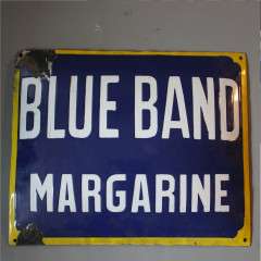 Enamel advertising sign for Blue Band margarine