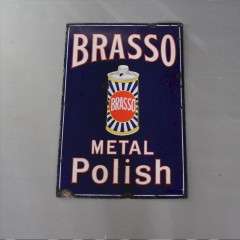 Enamel Advertising Sign Brasso Metal Polish