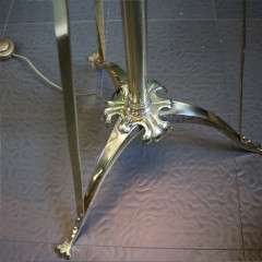 Victorian brass standard lamp in the manner of Hinks and Benson