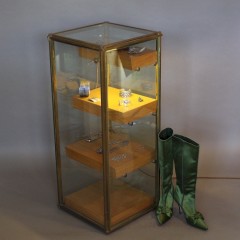 Good quality brass framed shop display cabinet c1970