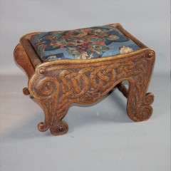 Celtic carved arts and crafts stool .Fivemiletown