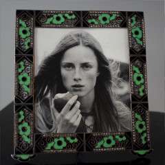 Art Deco enameled photo frame
