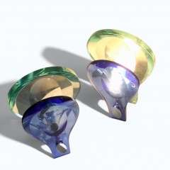 Fontana arte blue and clear glass wall lights