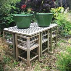 Pair Of Green Enamelled Planters