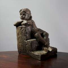  Karin Jonzen 'Girl On a Step' 1970's resin with a bronze finish