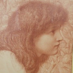 Henry Ryland Pre-Raphaelite print in original oak frame