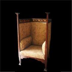 Rare Nouveau throne chair by Walter Cave