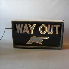 Early 20th century illuminated Way Out sign by Franco W1