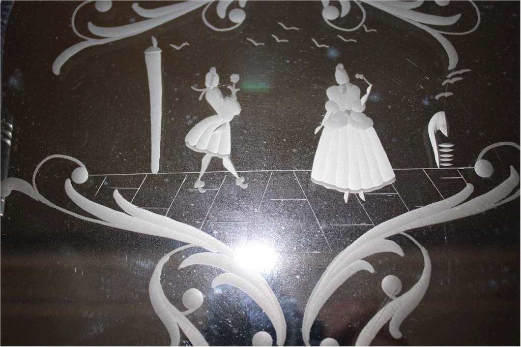 Vintage Venetian mirrored dressing table tray