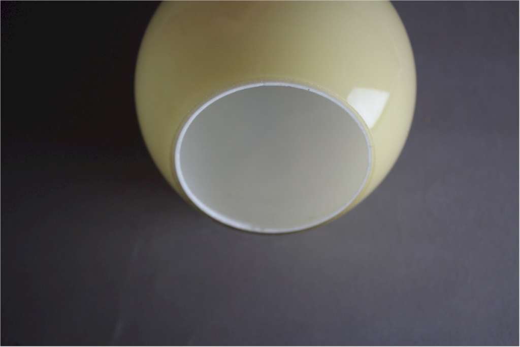 1950's yellow conical glass pendant lamp